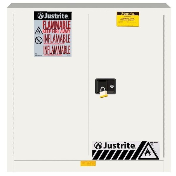 Flammable Liquid Safety Cabinet, 30 gal, 1 Shelves, Galvanized Steel, 36 in W x 35" H x 24 in D